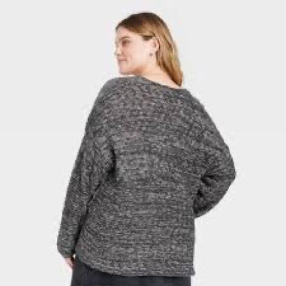 Women's Plus Size V-Neck Pullover Sweater - Universal Thread GRAY 1X NWT - Picture 2 of 7